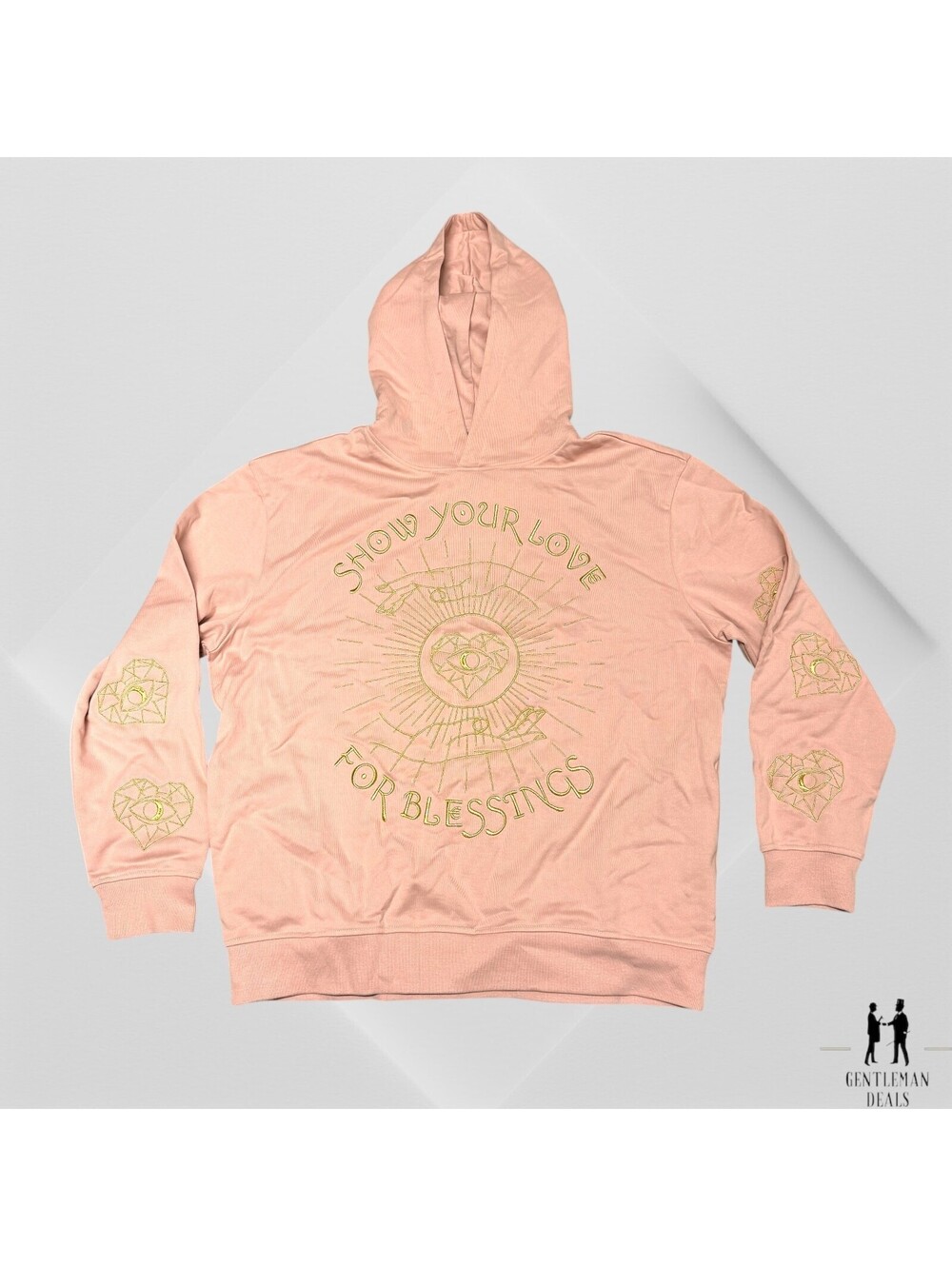 Miracles Manifester Love For Blessings Embroidered Affirmation Hoodie 2XL NWT